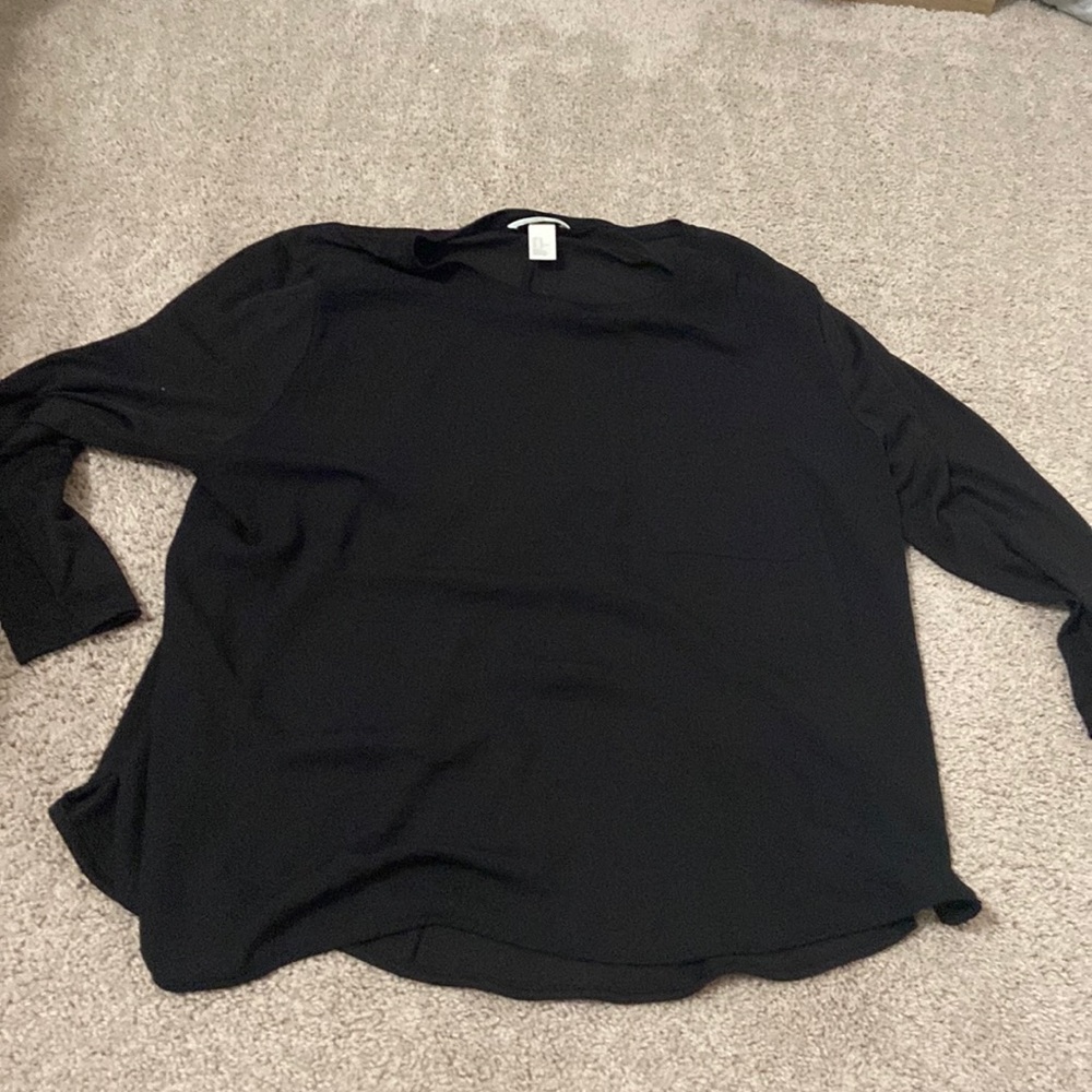 Black 3/4 quarter sleeve top. Size XL from H&M